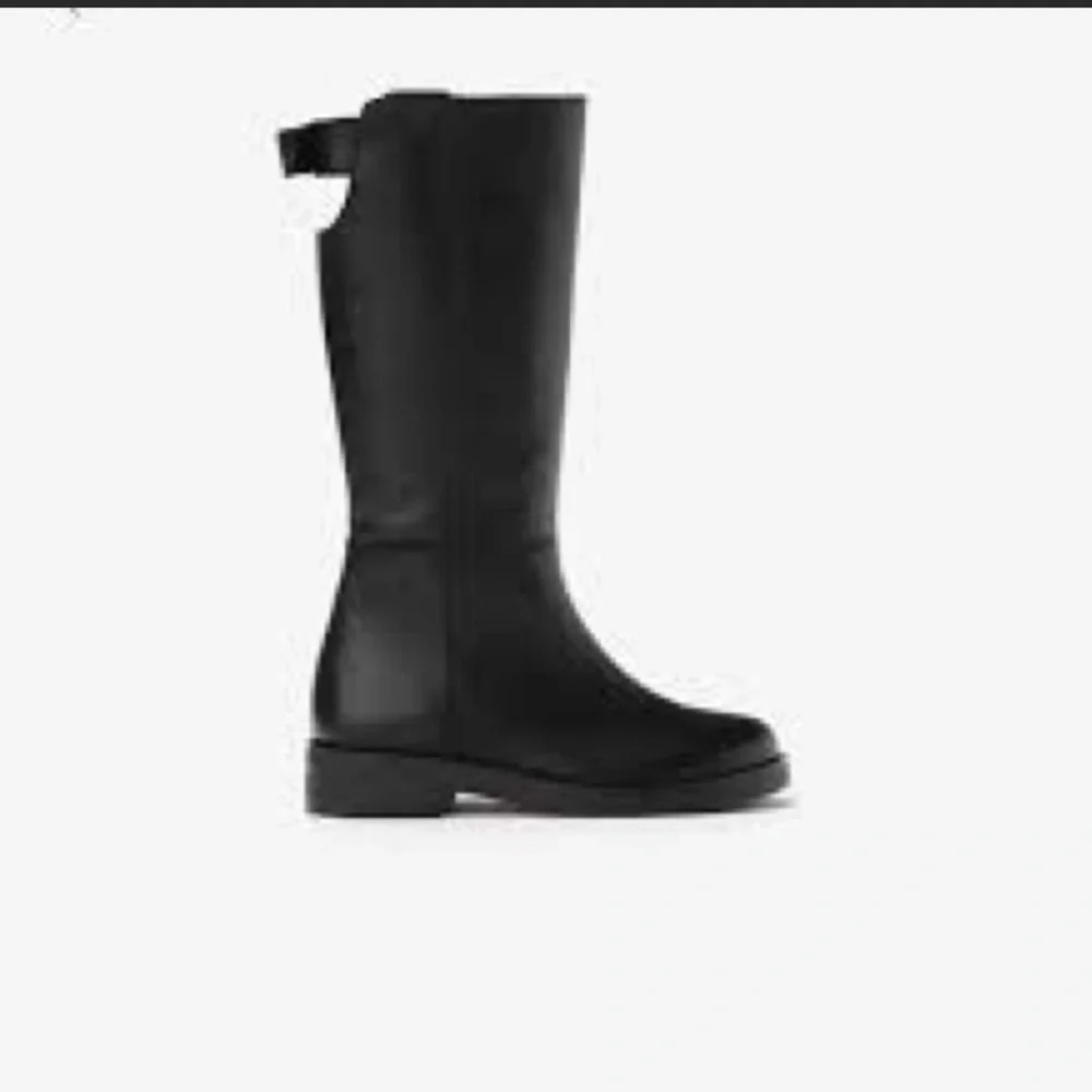 ZARA Kids Genuine Black Leather Boots size 32